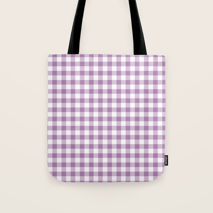 Lilac Gingham Check Tote Bag Gallery Image 1