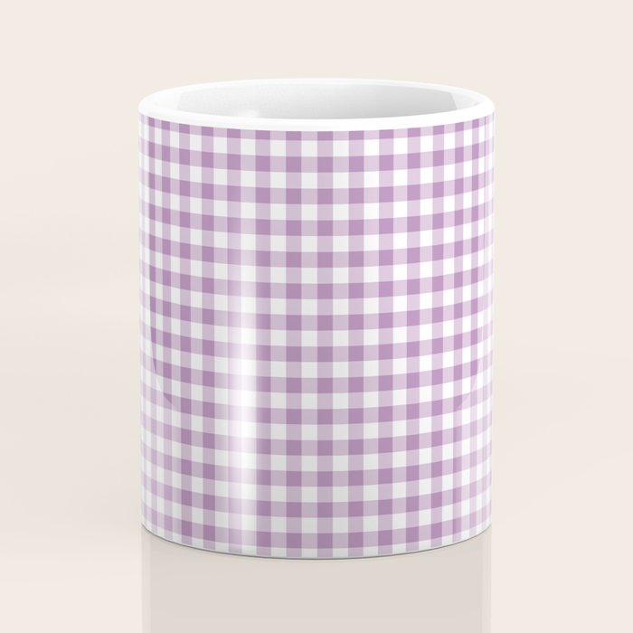 Lilac Gingham Check Coffee Mug Gallery Image 4