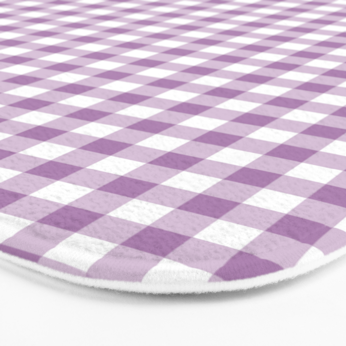 Lilac Gingham Check Bath Mat Gallery Image 3