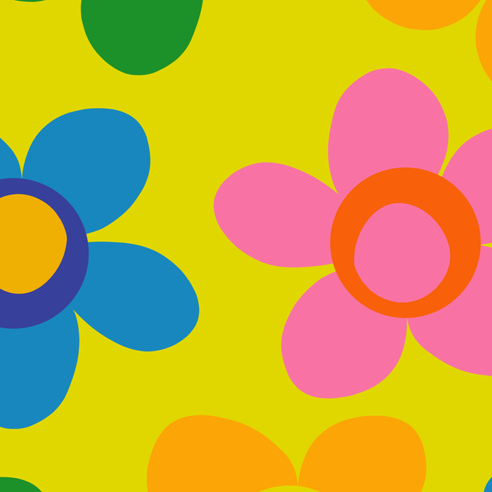 Colorful Maisie Flowers Cheerful Retro Contemporary Floral Pattern on Yellow Coffee Mug Gallery Image 2