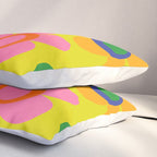 Colorful Maisie Flowers Cheerful Retro Contemporary Floral Pattern on Yellow Pillow Sham Gallery Image 3