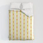 Red Lobsters On Hand-Painted Sunny Yellow Stripes Duvet Cover Gallery Image 6