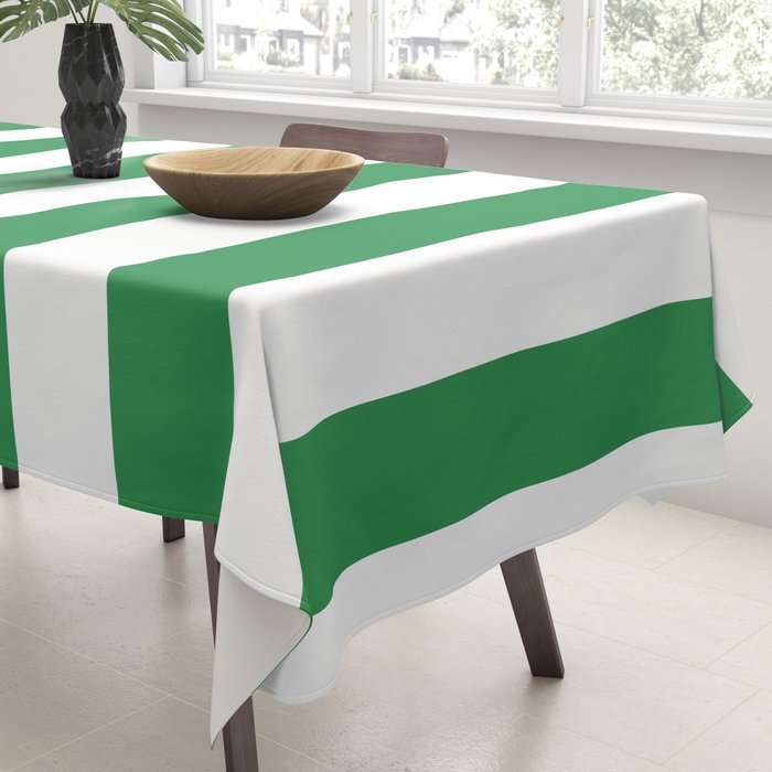 Green and White Stripes Tablecloth Gallery Image 3