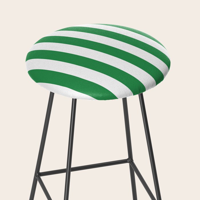 Green and White Stripes Stool Gallery Image 2