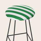 Green and White Stripes Stool Gallery Image 2