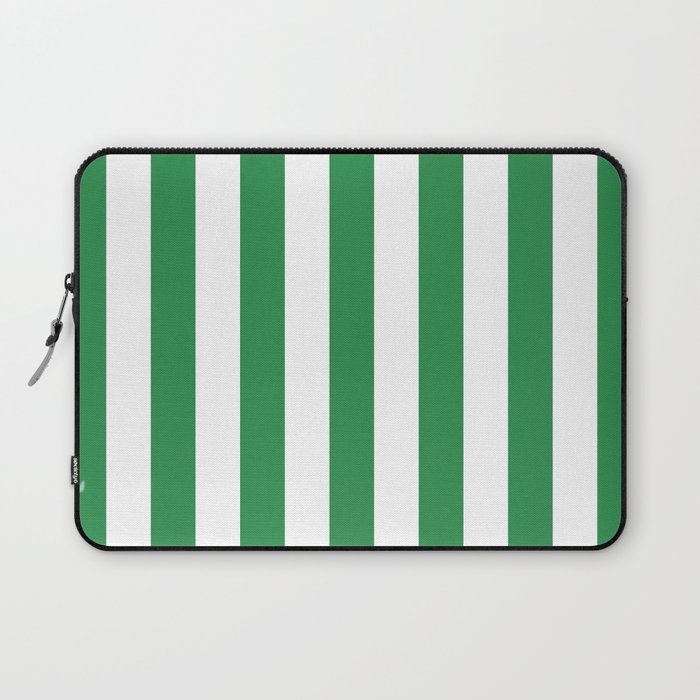 Green and White Stripes Laptop Sleeve Gallery Image 1