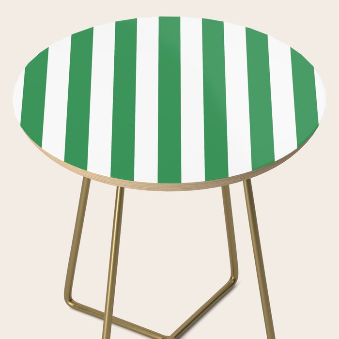 Green and White Stripes Side Table Gallery Image 2