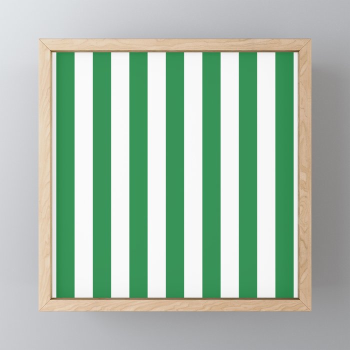 Green and White Stripes Mini Art Print Gallery Image 1