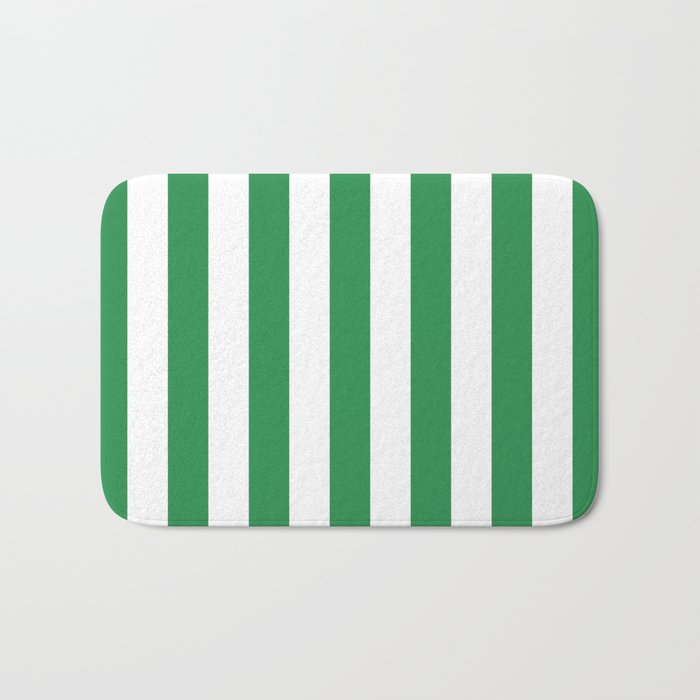 Green and White Stripes Bath Mat Gallery Image 1
