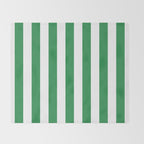Green and White Stripes Throw Blanket Gallery Image 2