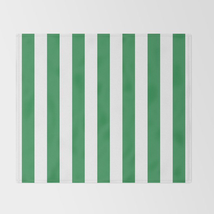 Green and White Stripes Throw Blanket Gallery Image 2