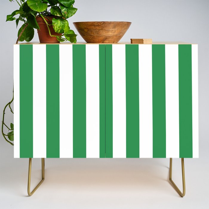 Green and White Stripes Credenza Gallery Image 1