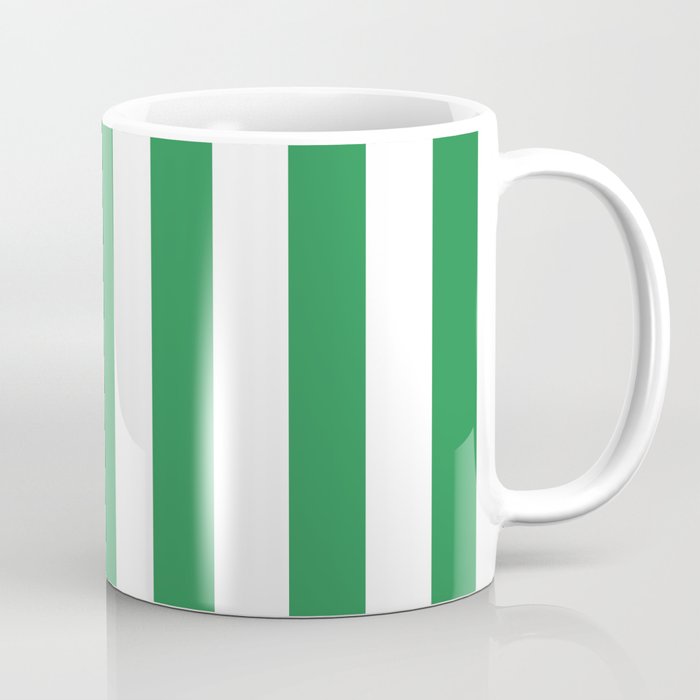 Green and White Stripes Coffee Mug Gallery Image 1