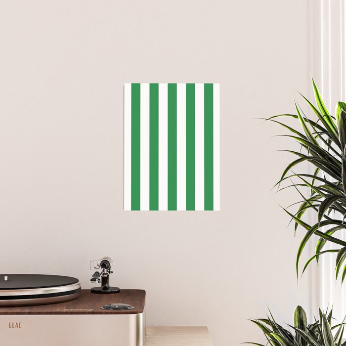 Green and White Stripes Poster Gallery Image 2