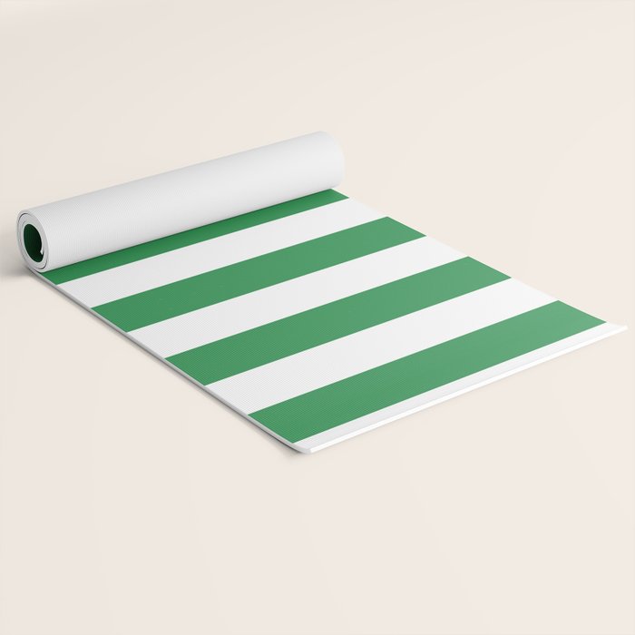 Green and White Stripes Yoga Mat Gallery Image 2