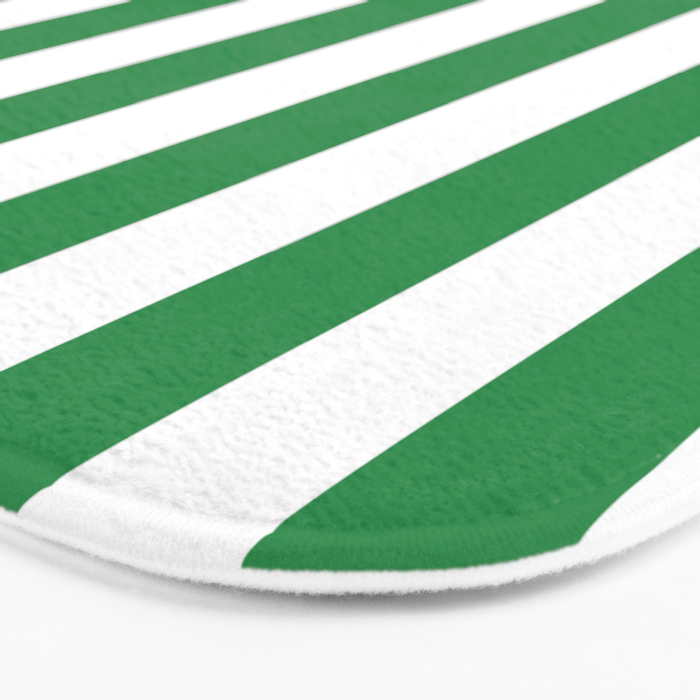 Green and White Stripes Bath Mat Gallery Image 3