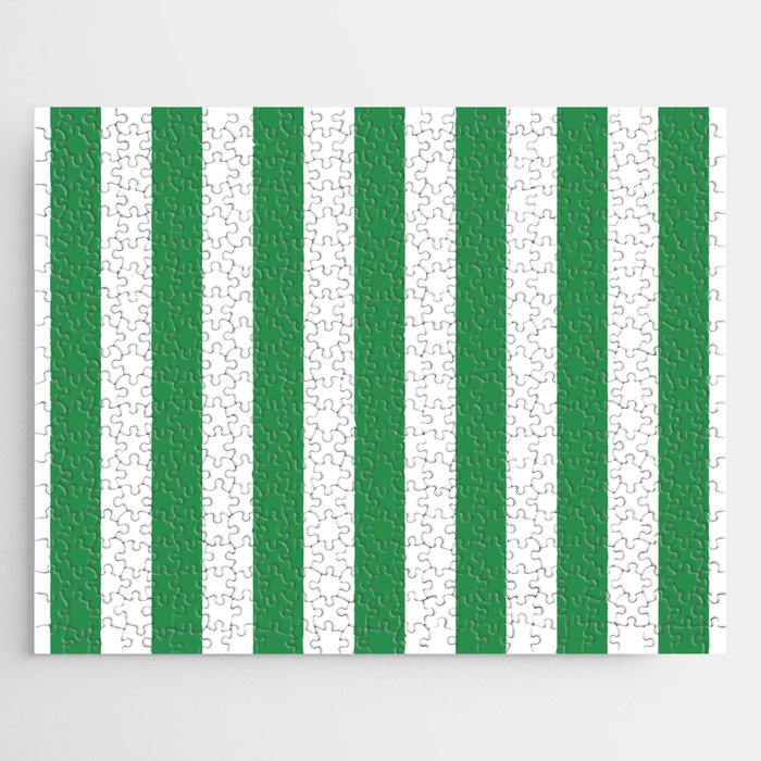Green and White Stripes Jigsaw Puzzle Gallery Image 1