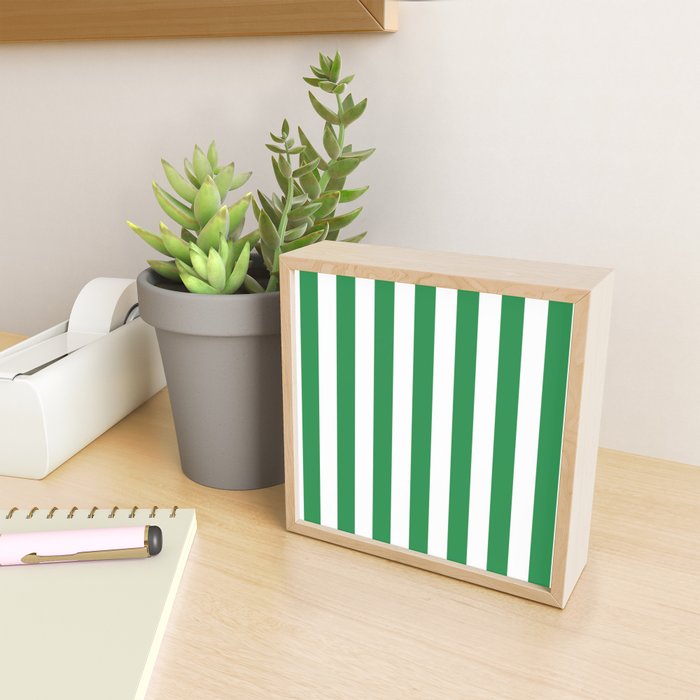 Green and White Stripes Mini Art Print Gallery Image 2