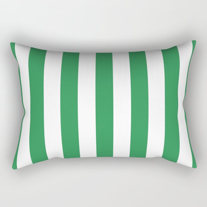 Green and White Stripes Rectangular Pillow Gallery Image 2