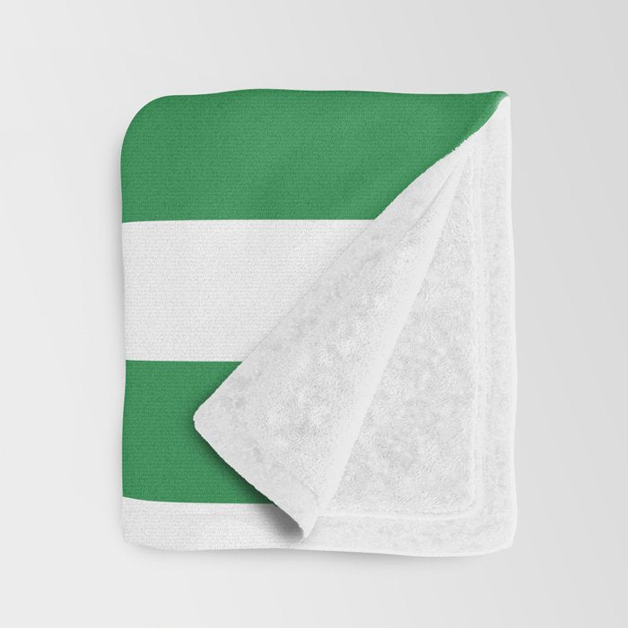 Green and White Stripes Throw Blanket Gallery Image 3