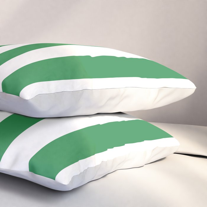 Green and White Stripes Pillow Sham Gallery Image 3