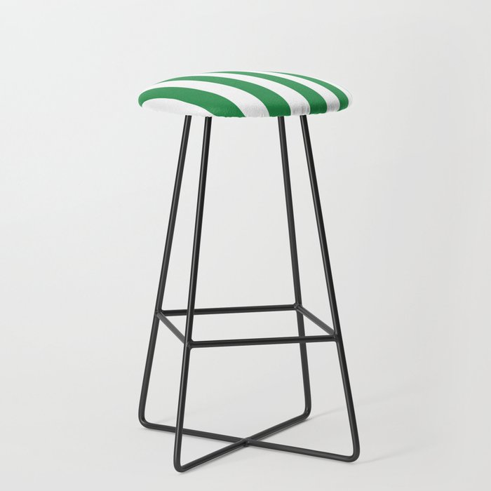 Green and White Stripes Stool Gallery Image 1