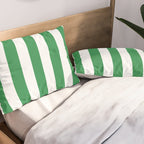 Green and White Stripes Pillow Sham Gallery Image 2