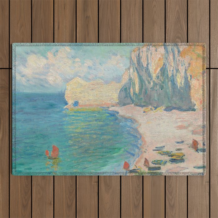 Claude Monet beach Outdoor Rug Gallery Image 1