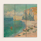 Claude Monet beach Wood Wall Art Gallery Image 1