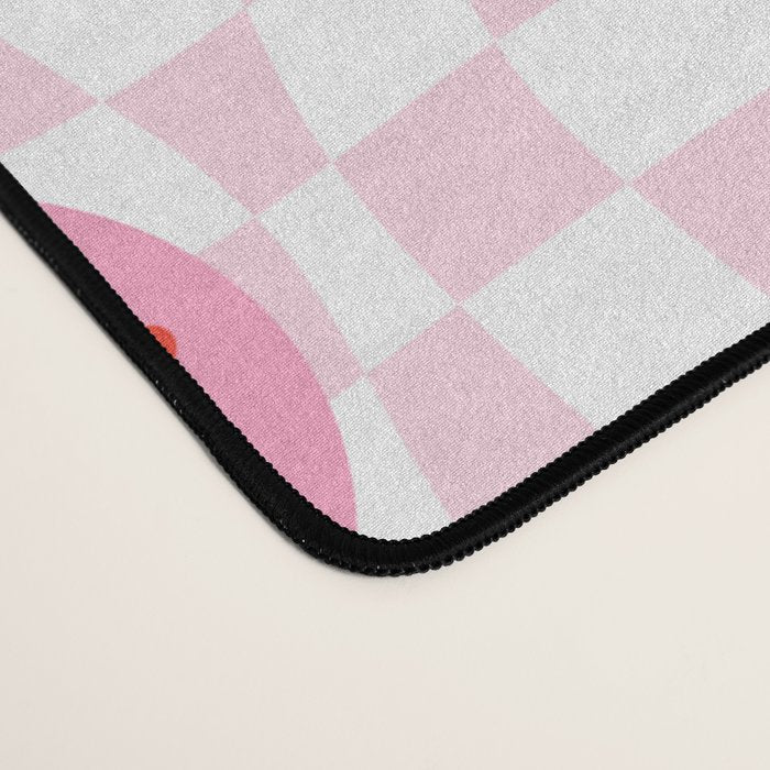 Romantic heart eye face checkered pattern Desk Mat Gallery Image 4