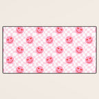 Romantic heart eye face checkered pattern Desk Mat Gallery Image 3