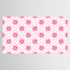 Romantic heart eye face checkered pattern Tablecloth Gallery Image 2