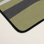 Mid Century Modern Abstract Geometric Piquet Multi Pattern in Retro Olive Black White Desk Mat Gallery Image 4
