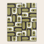 Mid Century Modern Abstract Geometric Piquet Multi Pattern in Retro Olive Black White Notebook Gallery Image 4
