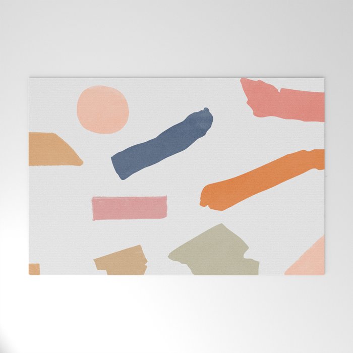 Mix of color shapes happy artwork Welcome Mat Gallery Image 1