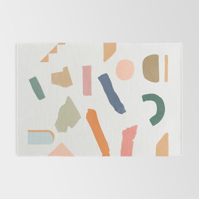 Mix of color shapes happy artwork Rug Gallery Image 2