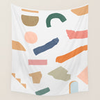 Mix of color shapes happy artwork Wall Tapestry Gallery Image 4