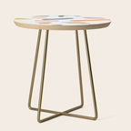 Mix of color shapes happy artwork Side Table Gallery Image 1