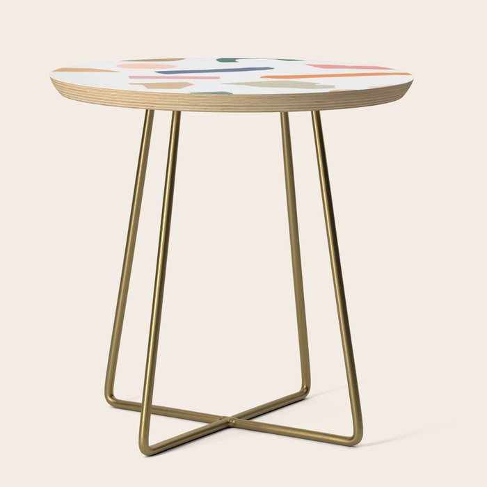 Mix of color shapes happy artwork Side Table Gallery Image 1