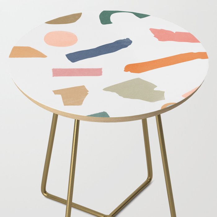 Mix of color shapes happy artwork Side Table Gallery Image 2