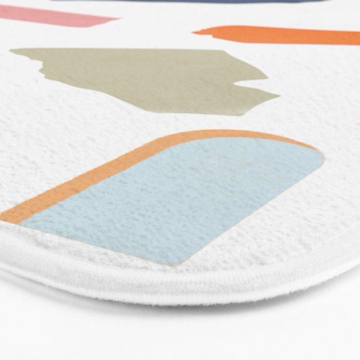 Mix of color shapes happy artwork Bath Mat Gallery Image 3
