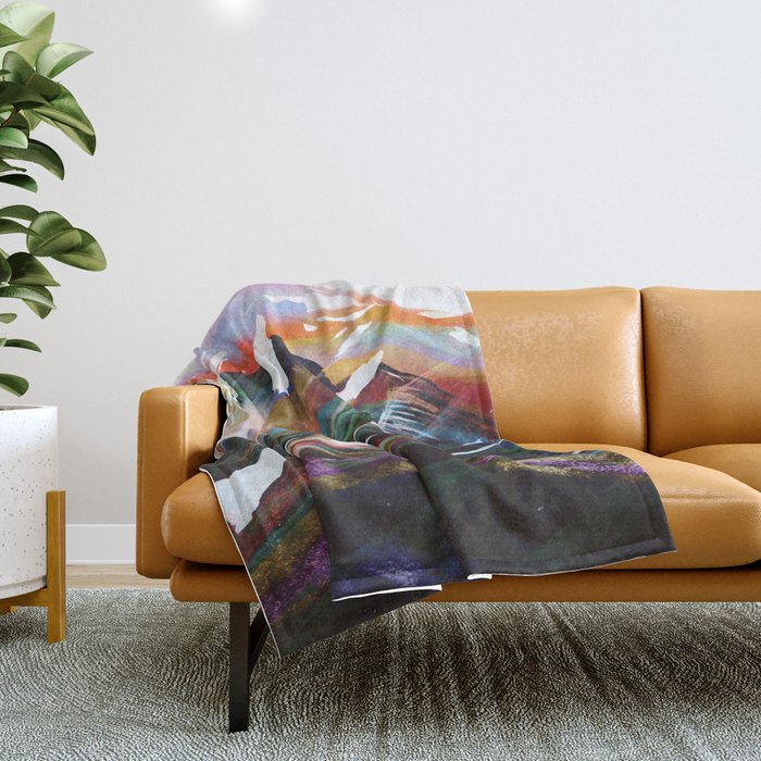 Abstract Mountains II Throw Blanket Gallery Image 1
