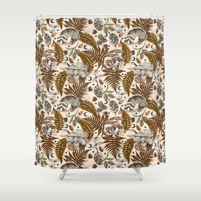 Mushrooms in moon forest A Shower Curtain Gallery Image 1