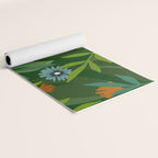 Dark Tropical Flower Pattern Yoga Mat Gallery Image 2