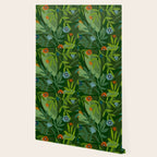 Dark Tropical Flower Pattern Wallpaper Gallery Image 2