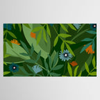 Dark Tropical Flower Pattern Tablecloth Gallery Image 2