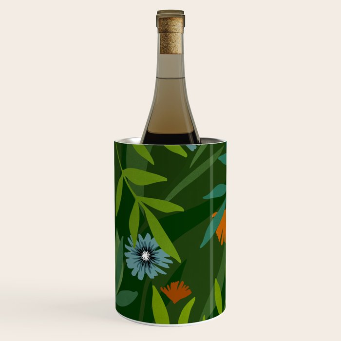 Dark Tropical Flower Pattern Wine Chiller Gallery Image 3