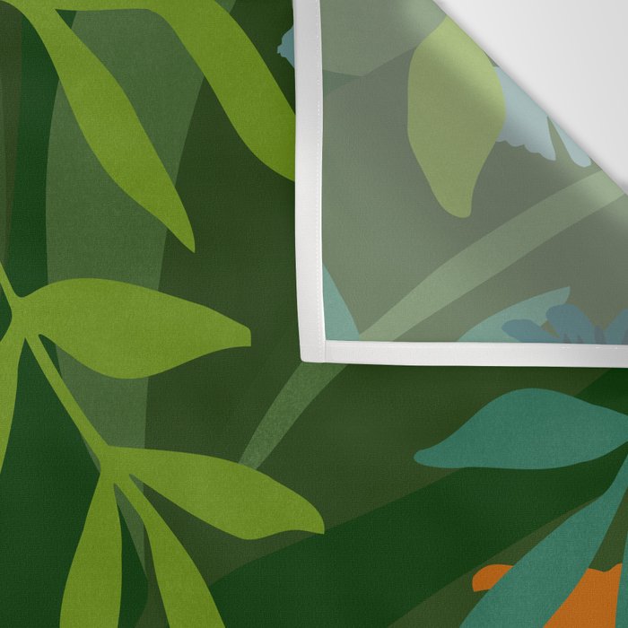 Dark Tropical Flower Pattern Wall Tapestry Gallery Image 3