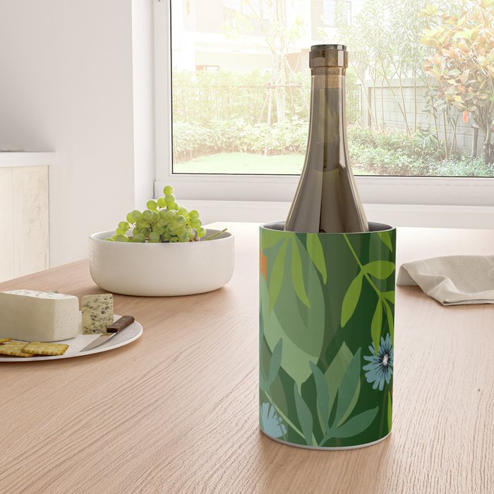 Dark Tropical Flower Pattern Wine Chiller Gallery Image 4