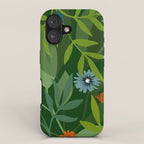 Dark Tropical Flower Pattern iPhone Case Gallery Image 1